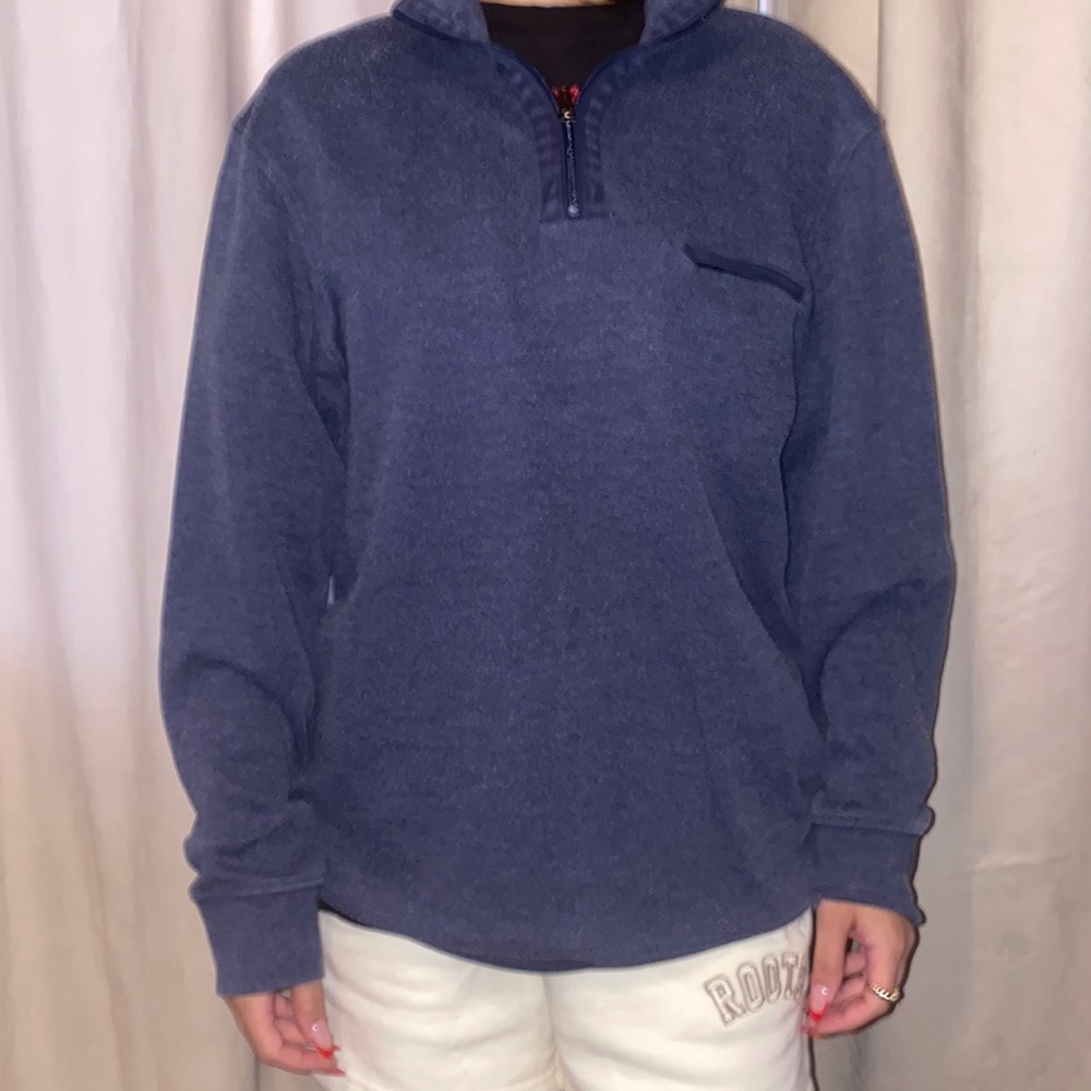 Haggar Blue Quarter Zip Pullover